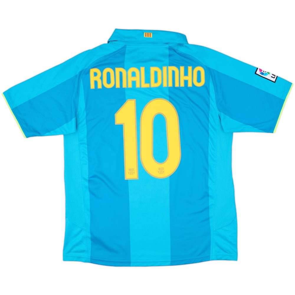 2007-09 Barcelona Away Shirt Ronaldinho #10 - 9/10 - (M)