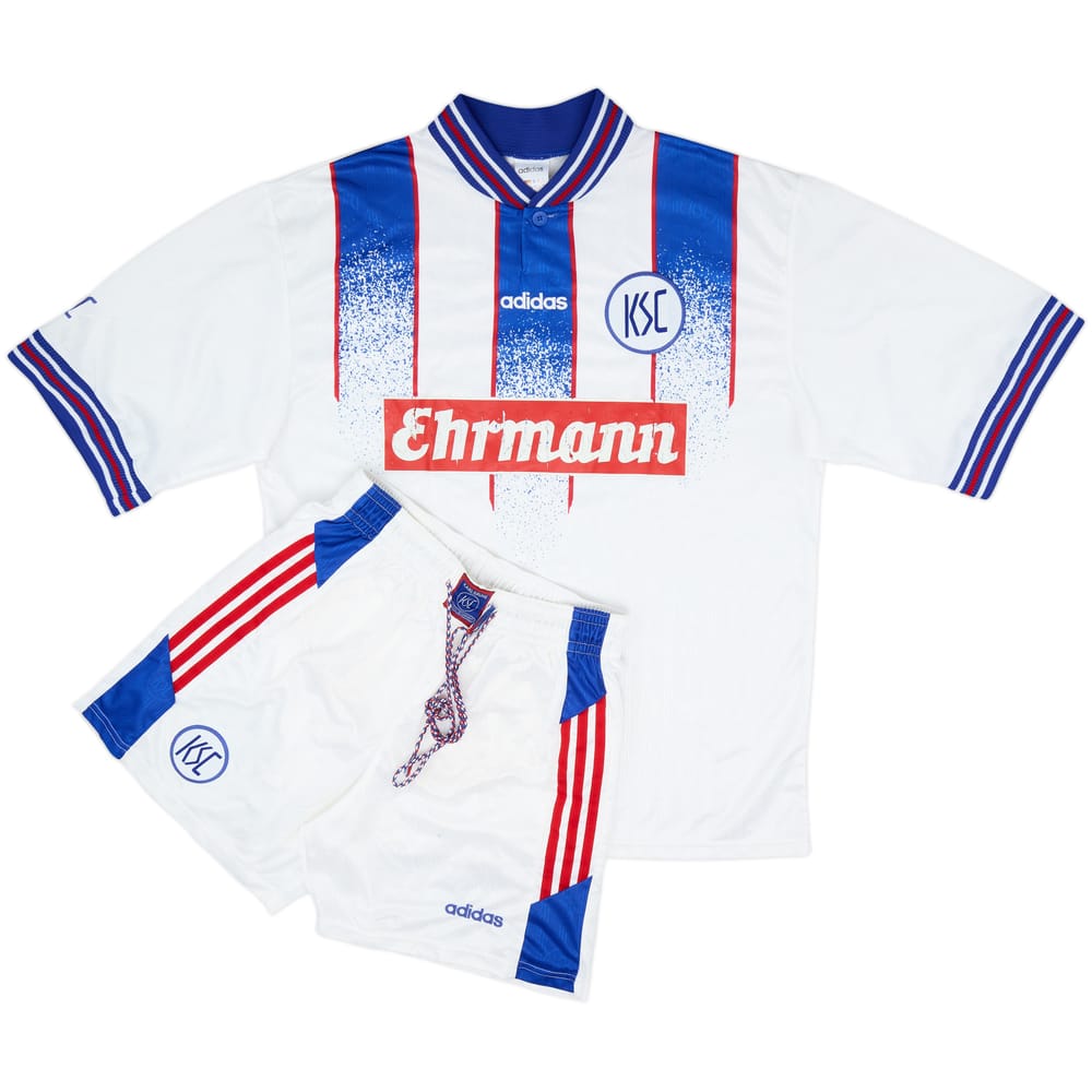 1996-98 Karlsruhe Home Shirt & Shorts - 7/10 - (L)
