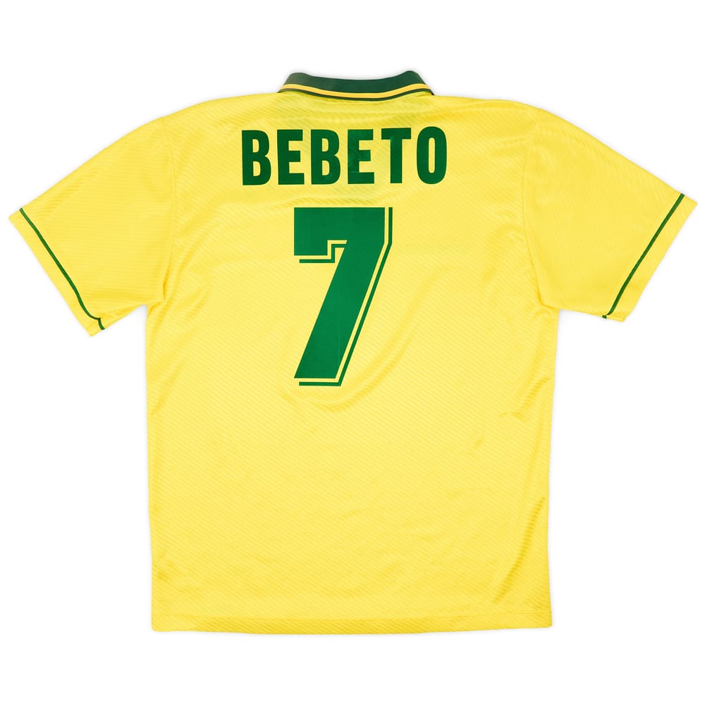 1993-94 Brazil Home Shirt Bebeto #7 - 8/10 - (L)