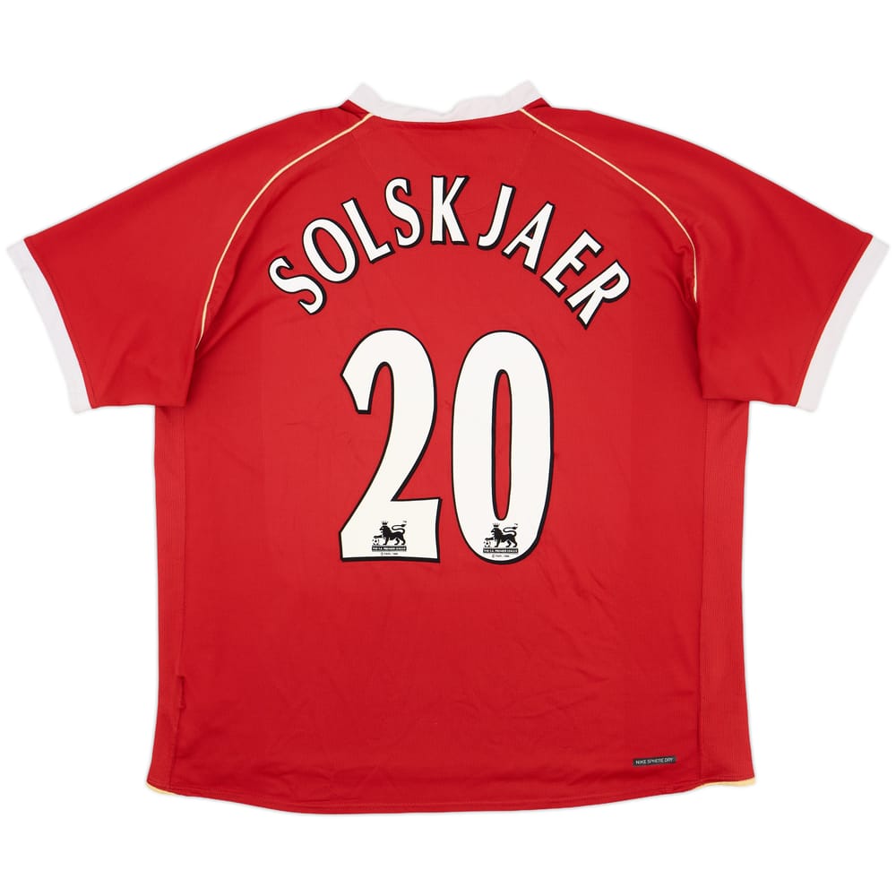 2006-07 Manchester United Home Shirt Solskjaer #20 - 5/10 - (XL)