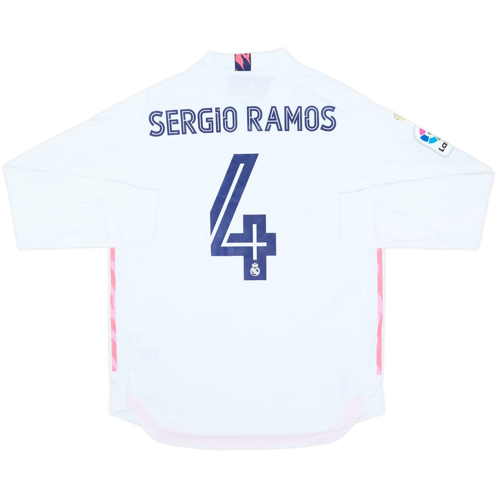 2020-21 Real Madrid Authentic Home L/S Shirt Sergio Ramos #4 (L)