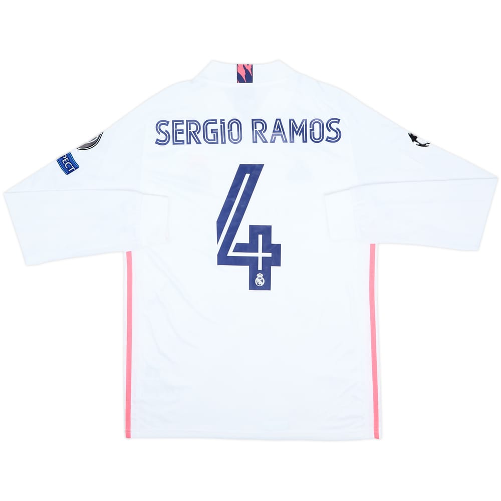 2020-21 Real Madrid Home L/S Shirt Sergio Ramos #4 (M)