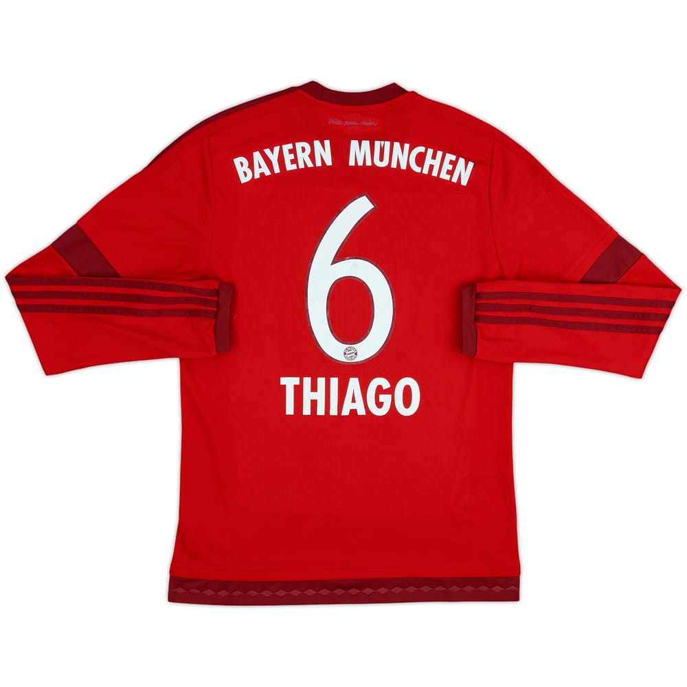 2015-16 Bayern Munich Home L/S Shirt Thiago #6 - 6/10 - (S)