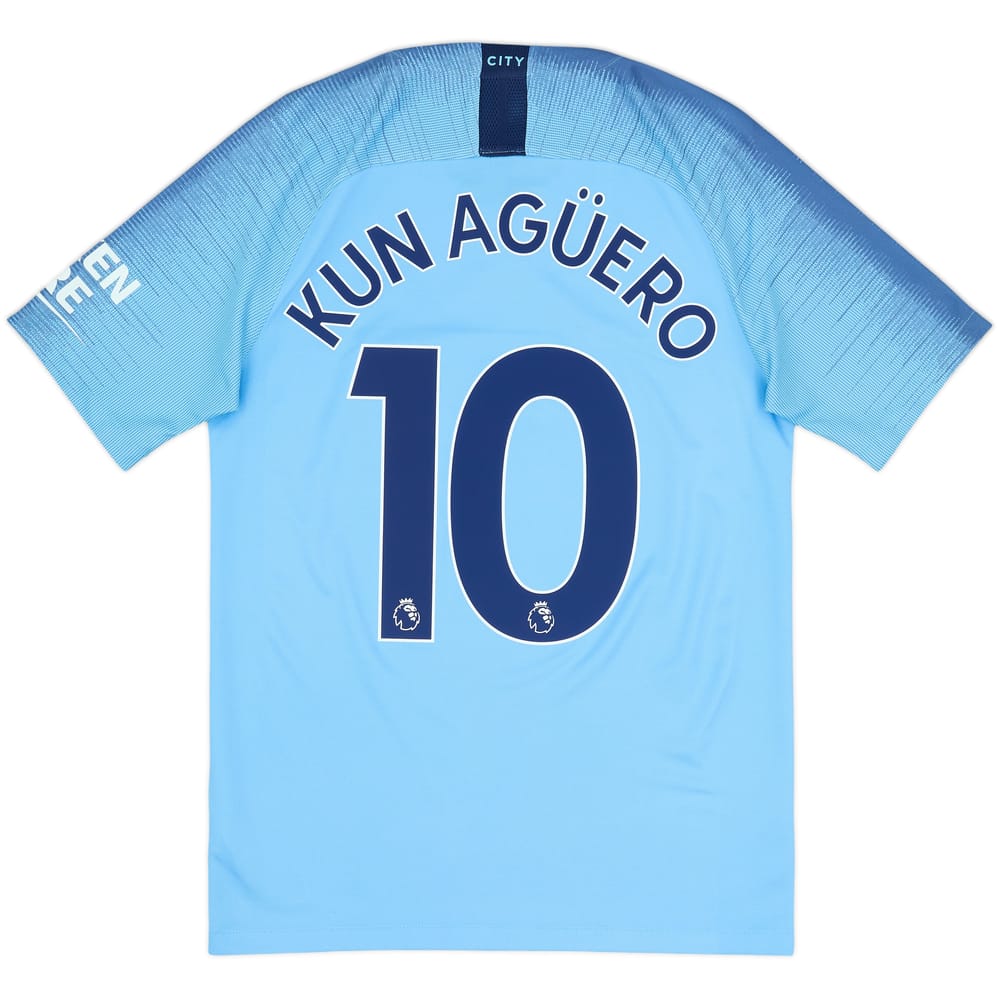 2018-19 Manchester City Home Shirt Kun Aguero #10 - 8/10 - (S)