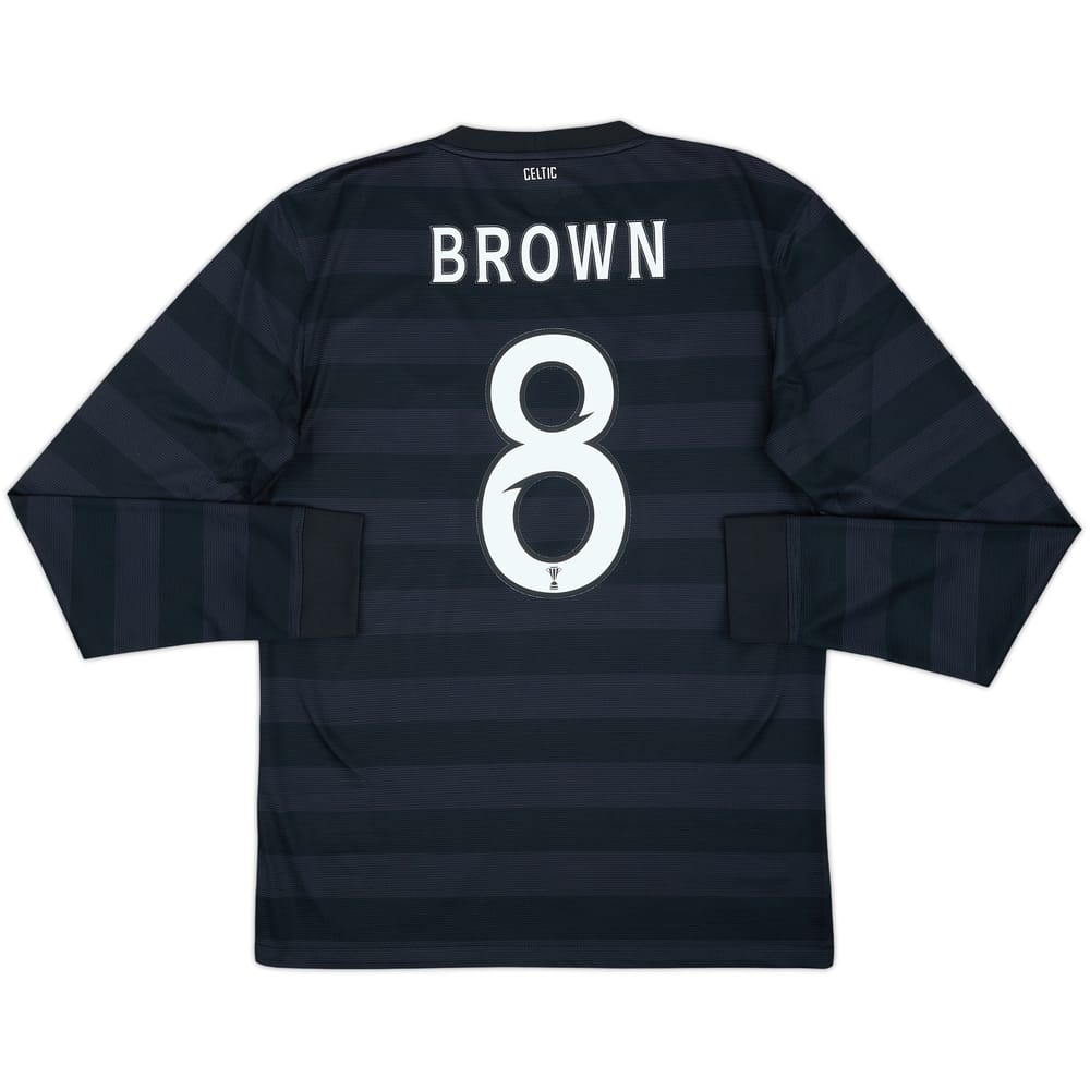 2012-13 Celtic 125th Anniversary Away L/S Shirt Brown #8 - 9/10 - (S)