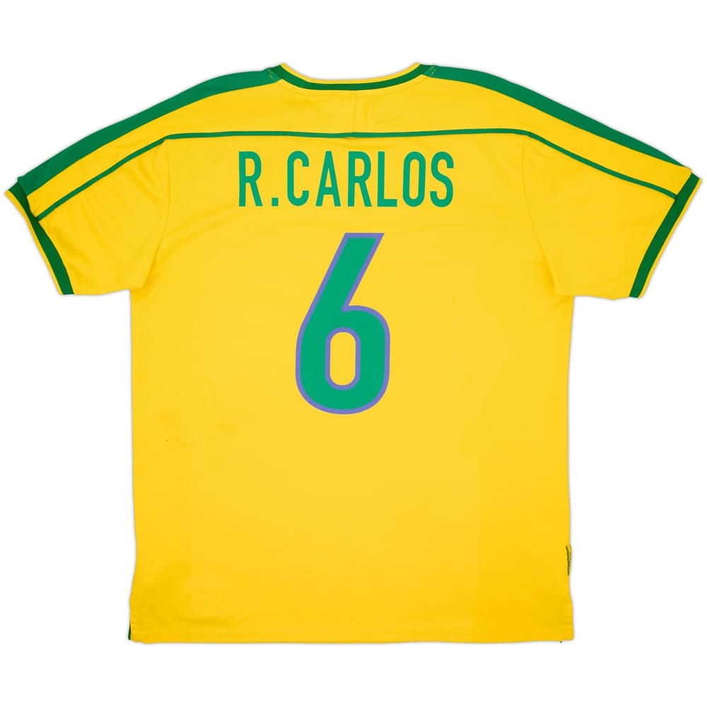 2008 Brazil '1998-00' Nike Reissue Home Shirt R.Carlos #6 - 7/10 - (XL)