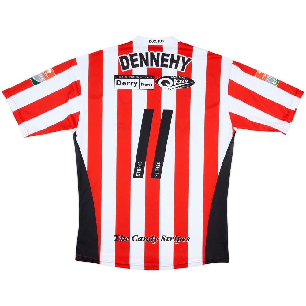 2008-09 Derry City Match Issue Home Shirt Dennehy #11