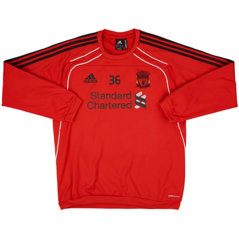 2010-11 Liverpool adidas Player Issue Sweat Top #36 - 8/10 - (L)