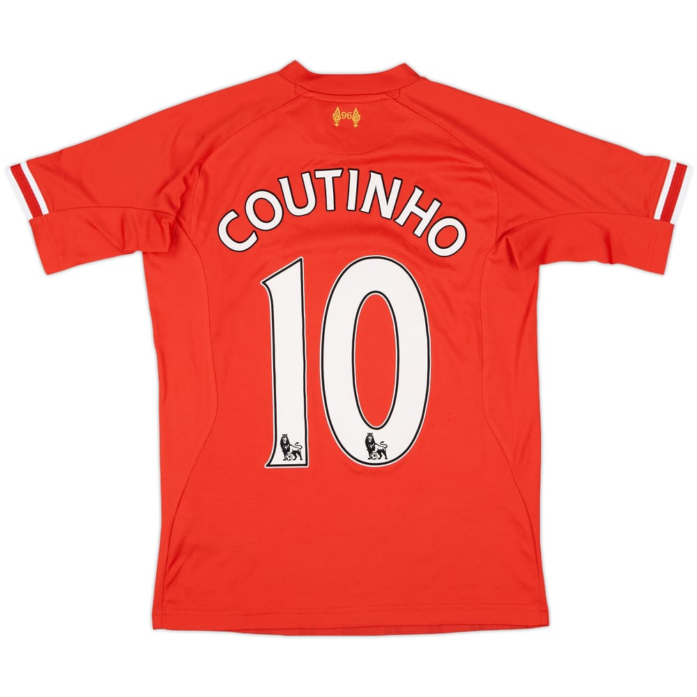 2013-14 Liverpool Home Shirt Coutinho #10 - 9/10 - (XL.Boys)