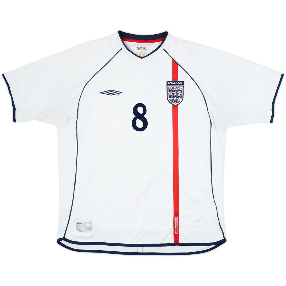 2001-03 England Home Shirt #8 - 7/10 - (XL)