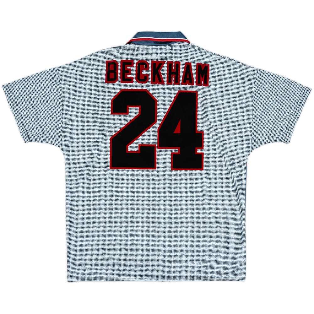 1995-96 Manchester United Away Shirt Beckham #24 - 8/10 - (XL)
