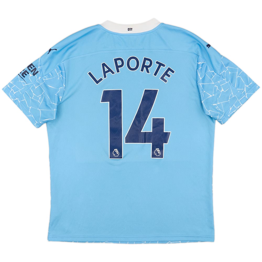 2020-21 Manchester City Home Shirt Laporte #14 - 7/10 - (L)
