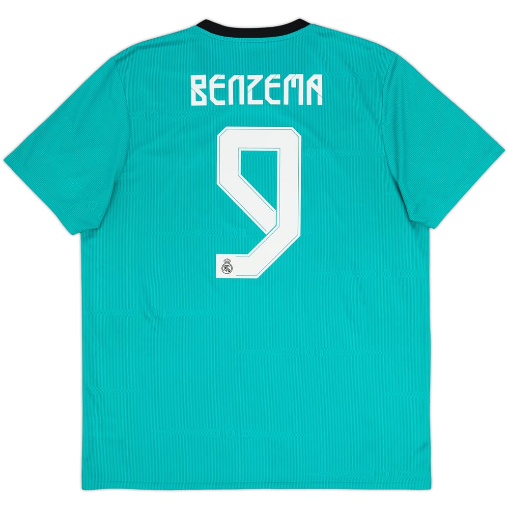Camiseta de la tercera equipación del Real Madrid 2021-22 Benzema #9 - 7/10 - (XL)