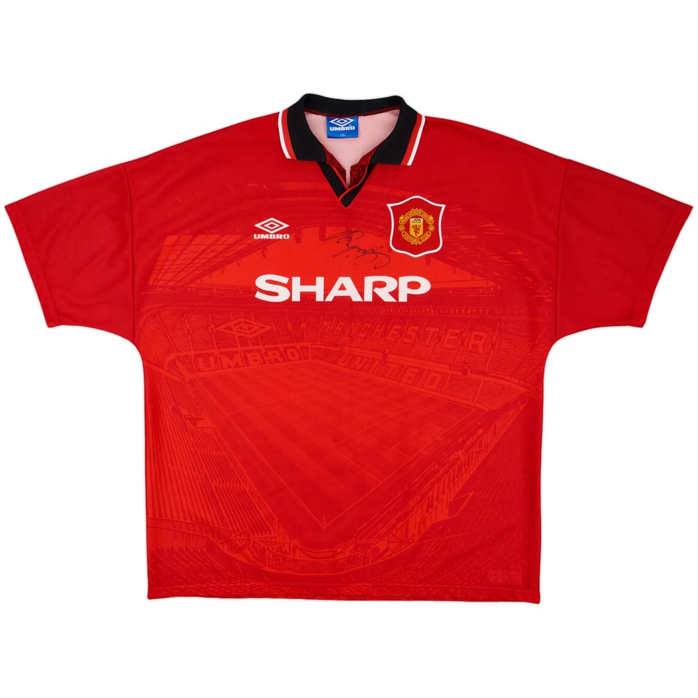 1994-96 Manchester United Signed Home Shirt - 8/10 - (XXL)