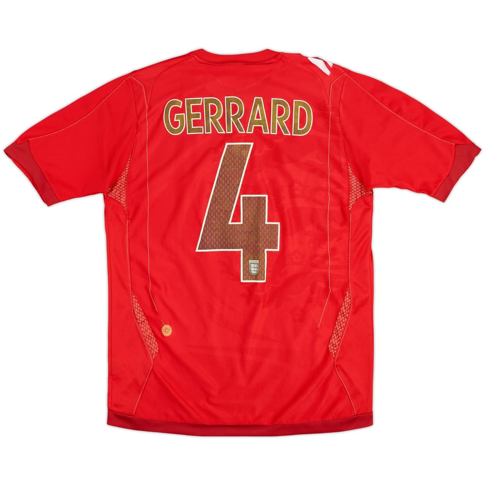 2006-08 England Away Shirt Gerrard #4 - 5/10 - (S)