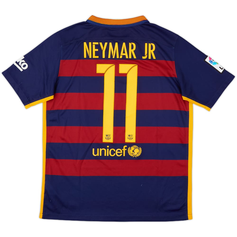 2015-16 Barcelona Home Shirt Neymar Jr #11 - 8/10 - (XL.Boys)