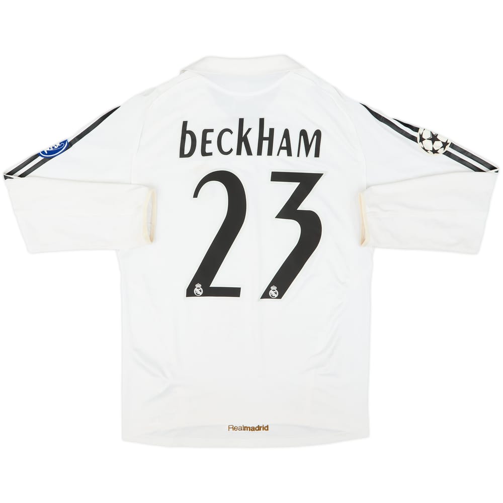 2005-06 Real Madrid Home L/S Shirt Beckham #23 - 4/10 - (S)