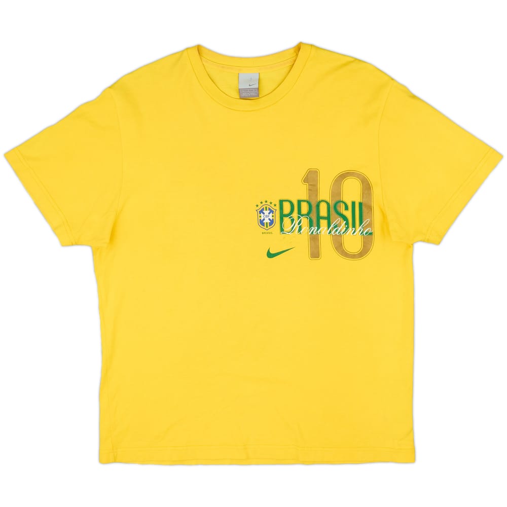 2006-07 Brazil Nike Graphic Tee Ronaldinho #10 - 6/10 - (L)
