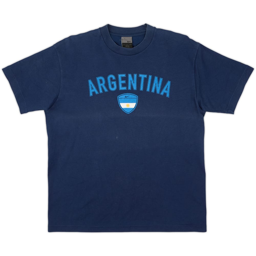 2001-02 Argentina Nike Cotton Tee Simeone #14 - 7/10 - (L)