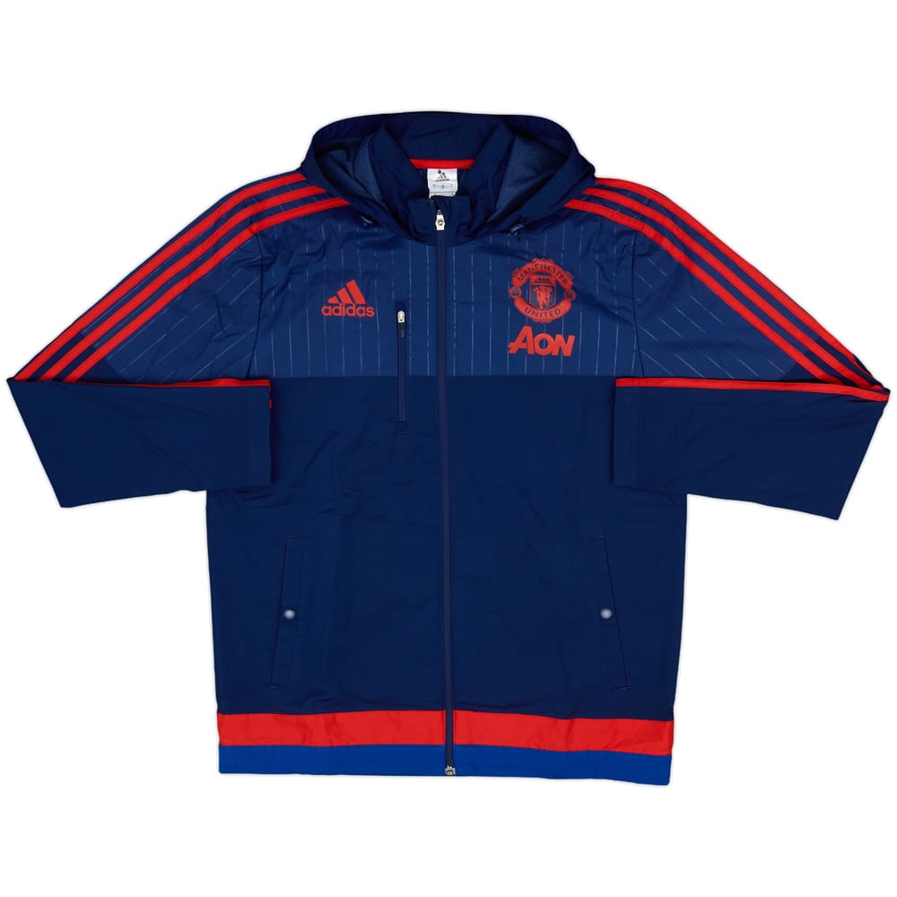 2015-16 Manchester United adidas Hooded Rain Jacket - 8/10 - (M)