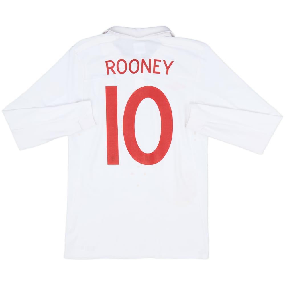 2009-10 England Home L/S Shirt Rooney #10 - 8/10 - (S)