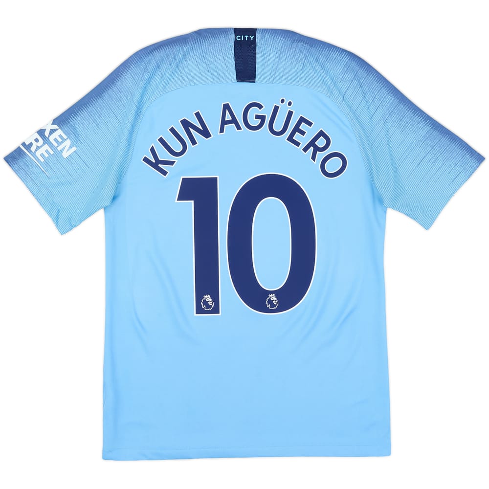 2018-19 Manchester City Home Shirt Kun Aguero #10 - 6/10 - (S)