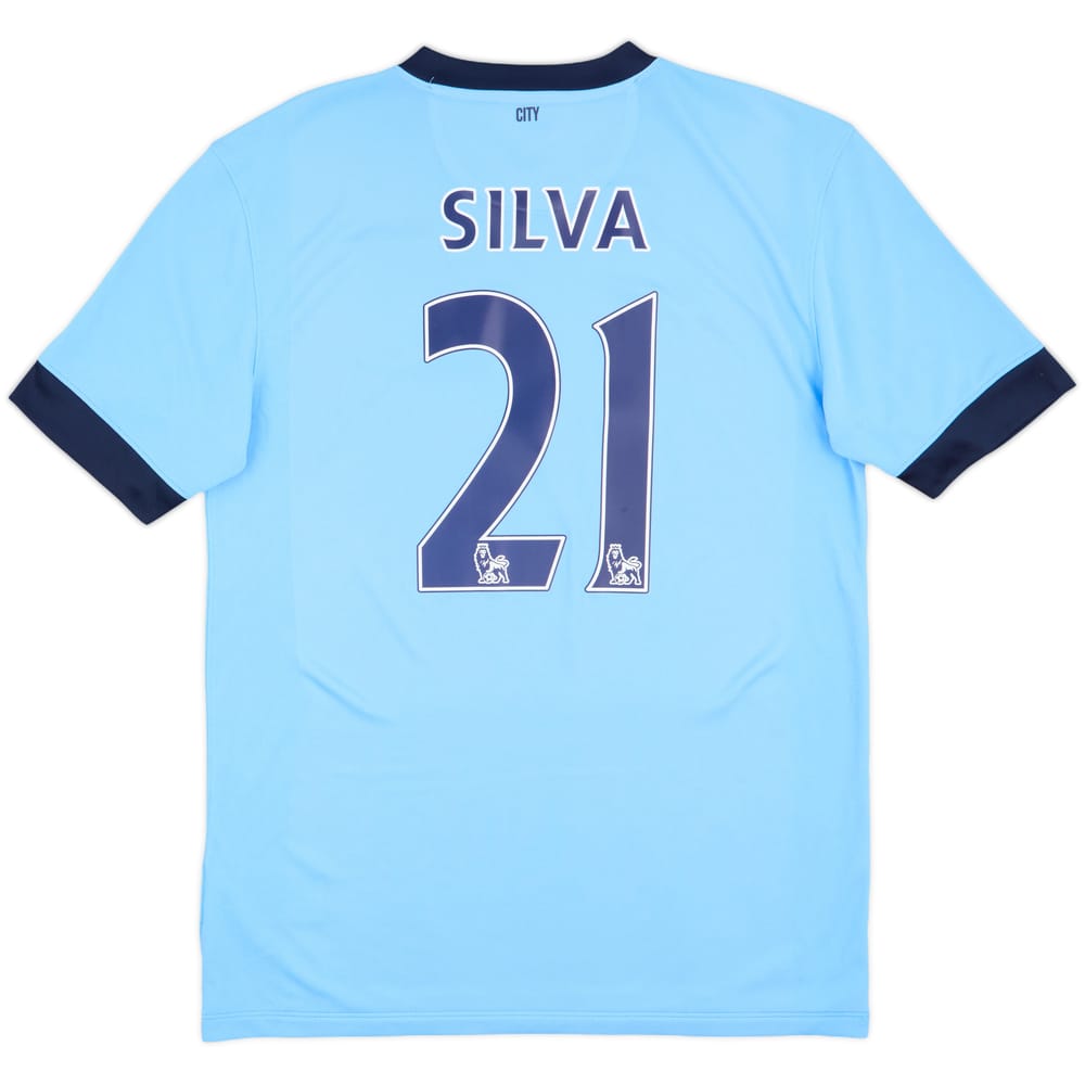 2014-15 Manchester City Home Shirt Silva #21 - 8/10 - (M)