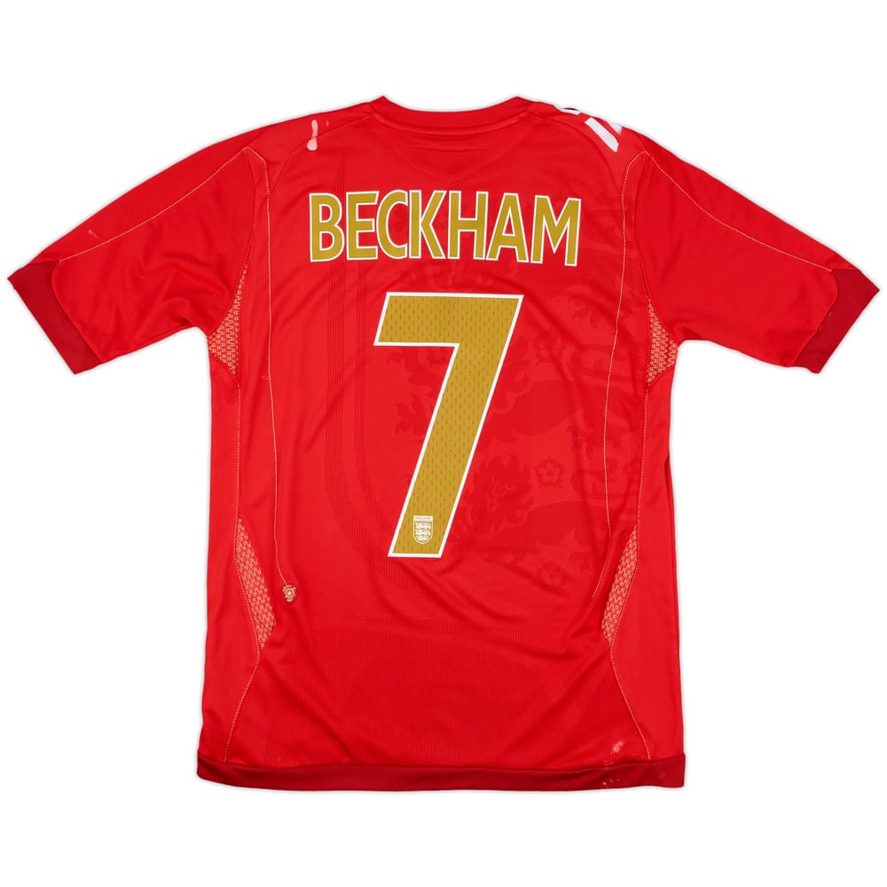 2006-08 England Away Shirt Beckham #7 - 6/10 - (XL.Boys)