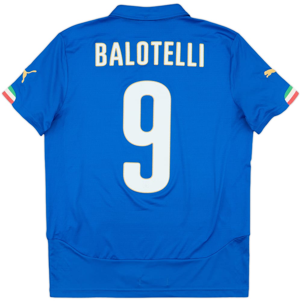 2014-15 Italy Home Shirt Balotelli #9 - 7/10 - (L.Boys)