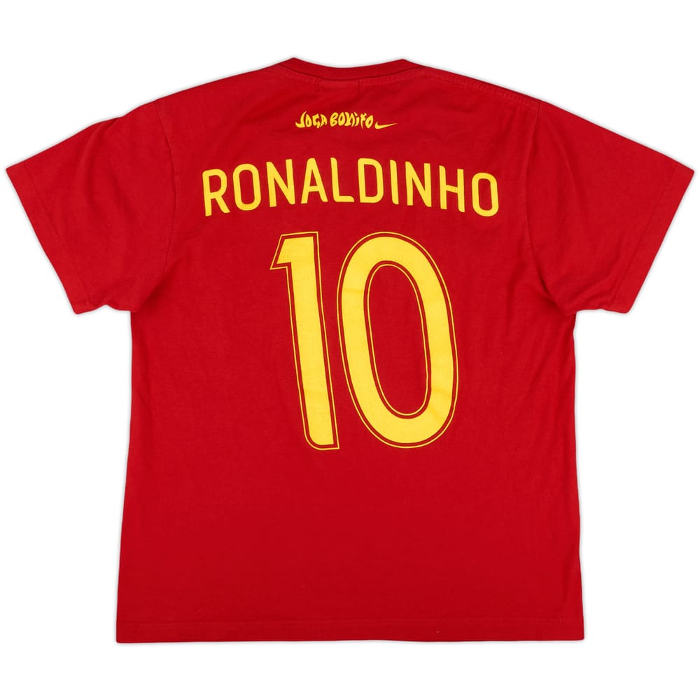 2000s Barcelona Nike Cotton Tee Ronaldinho #10 - 7/10 - (M)