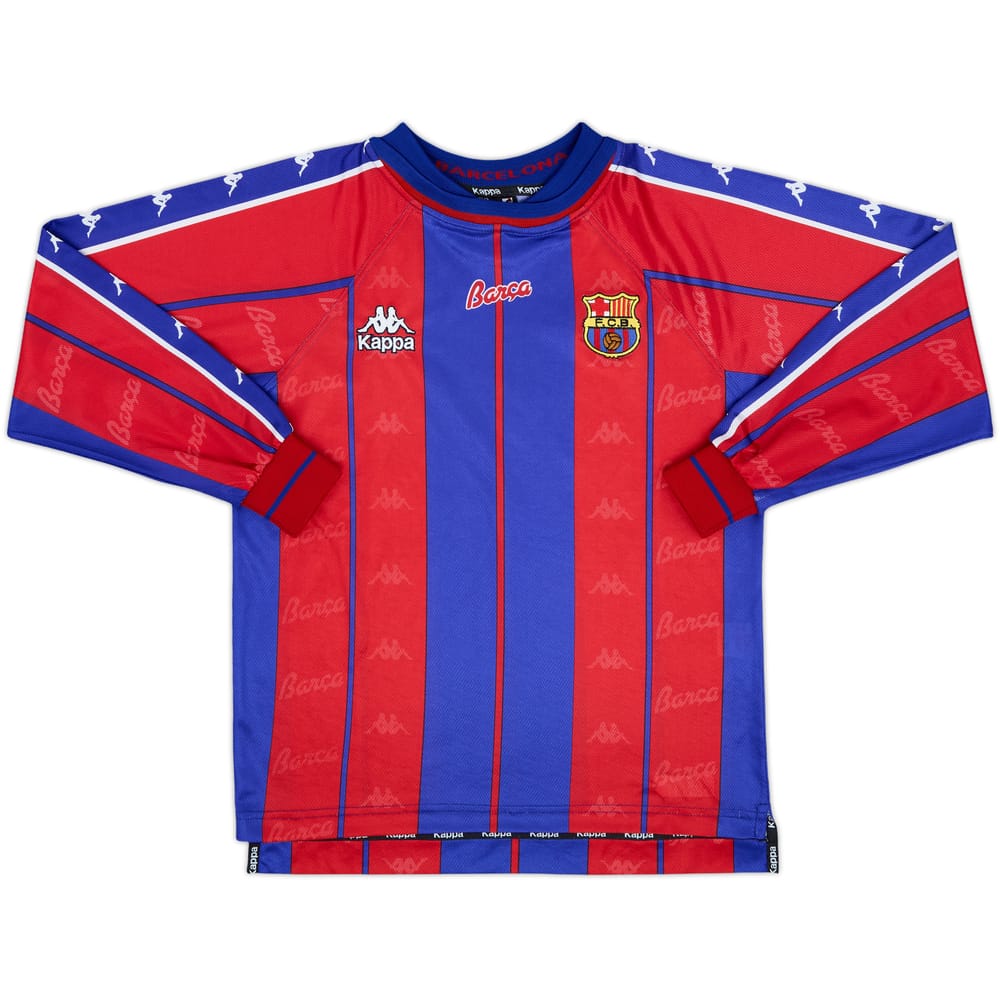 1997-98 Barcelona Home L/S Shirt - 8/10 - (S)