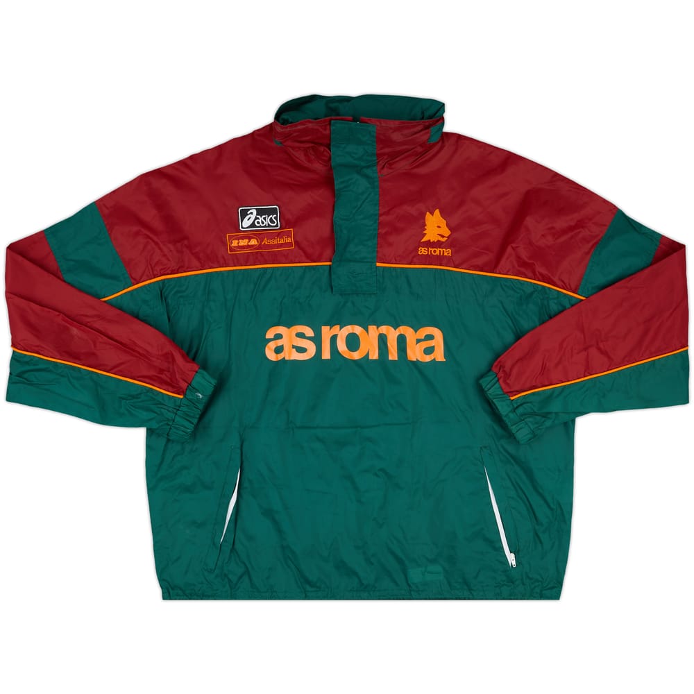 1995-96 Roma Asics 1/4 Zip Hooded Rain Jacket - 8/10 - (XL)