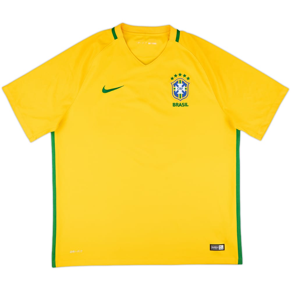 2016-17 Brazil Home Shirt - 8/10 - (XL)