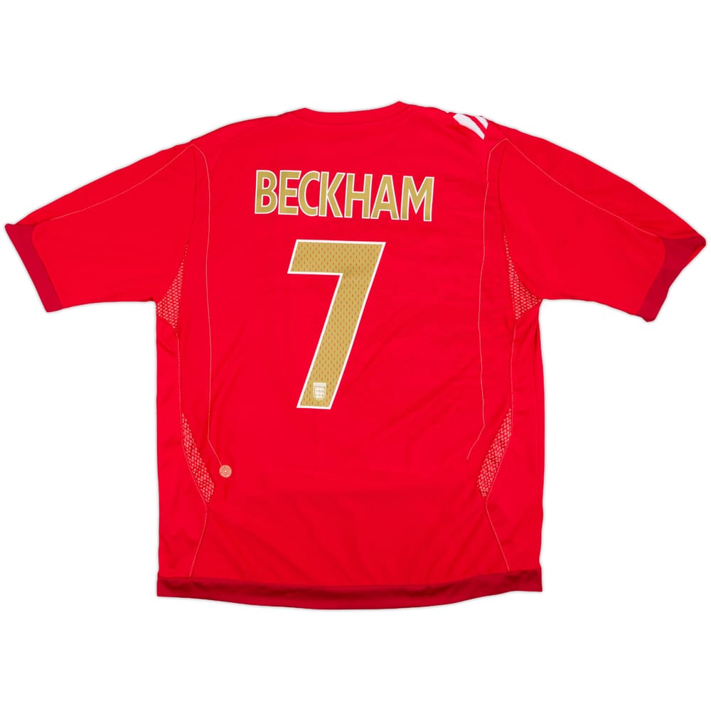 2006-08 England Away Shirt Beckham #7 - 6/10 - (L)