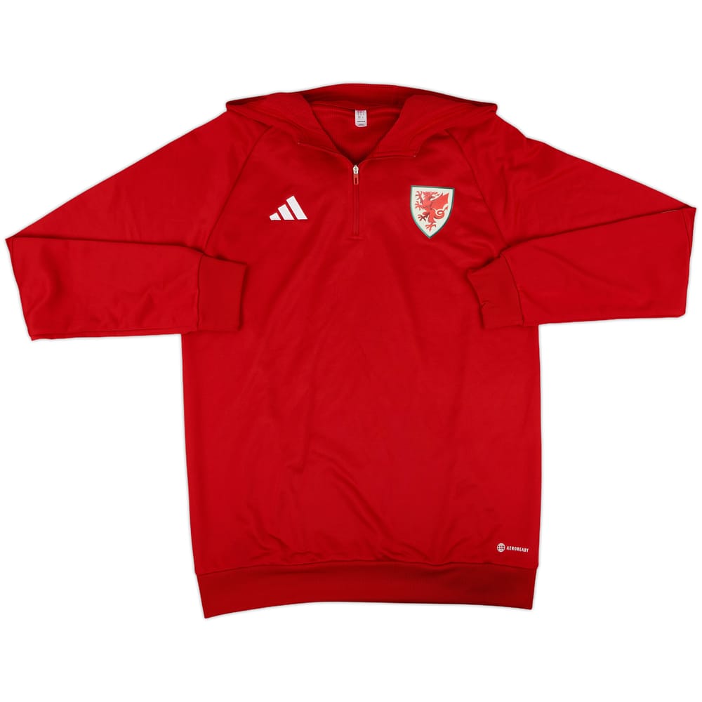 2022-23 Wales adidas 1/4 Zip Hooded Drill Top - 10/10 - (M)