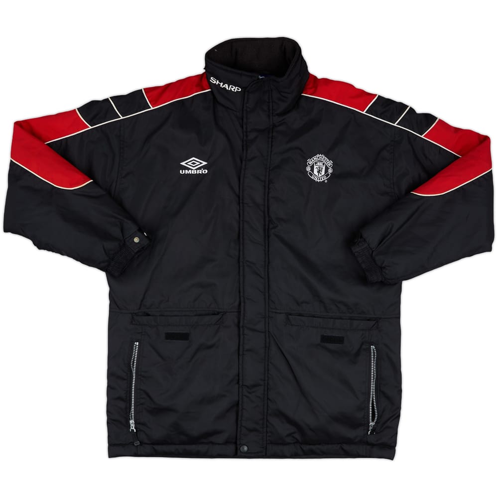 2000-01 Manchester United Umbro Padded Bench Coat - 8/10 - (M)