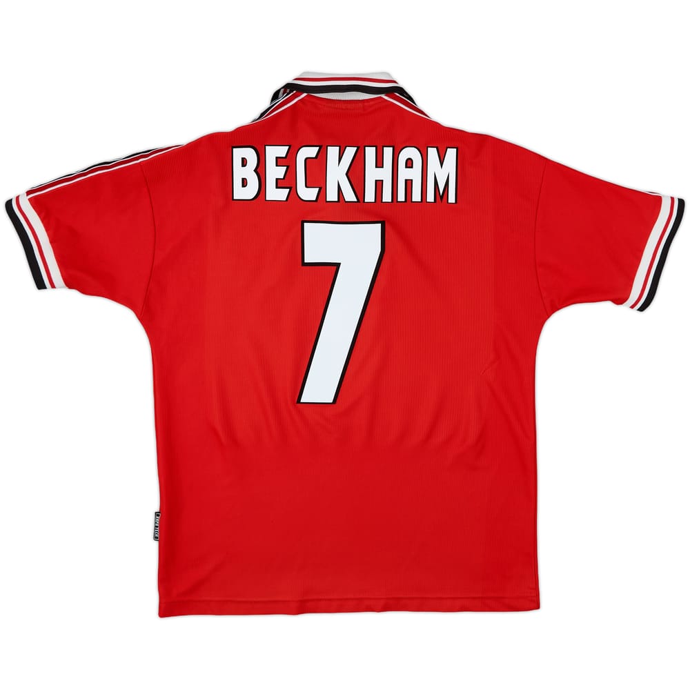 1998-00 Manchester United Home Shirt Beckham #7 - 8/10 - (M)