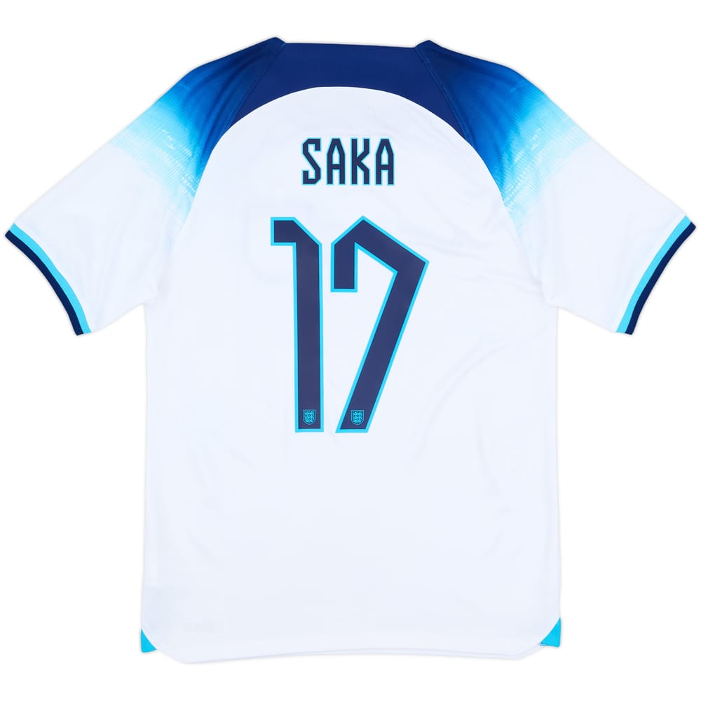 2022-23 England Home Shirt Saka #17 - 9/10 - (S)