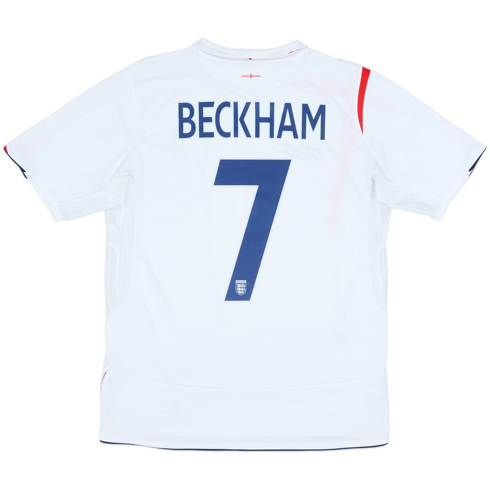 2005-07 England Home Shirt Beckham #7 - 7/10 - (M)