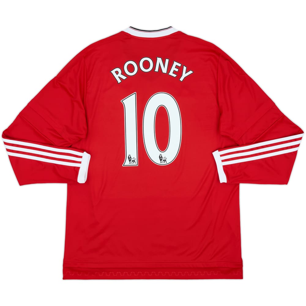 2015-16 Manchester United Home L/S Shirt Rooney #10 - 10/10 - (L)