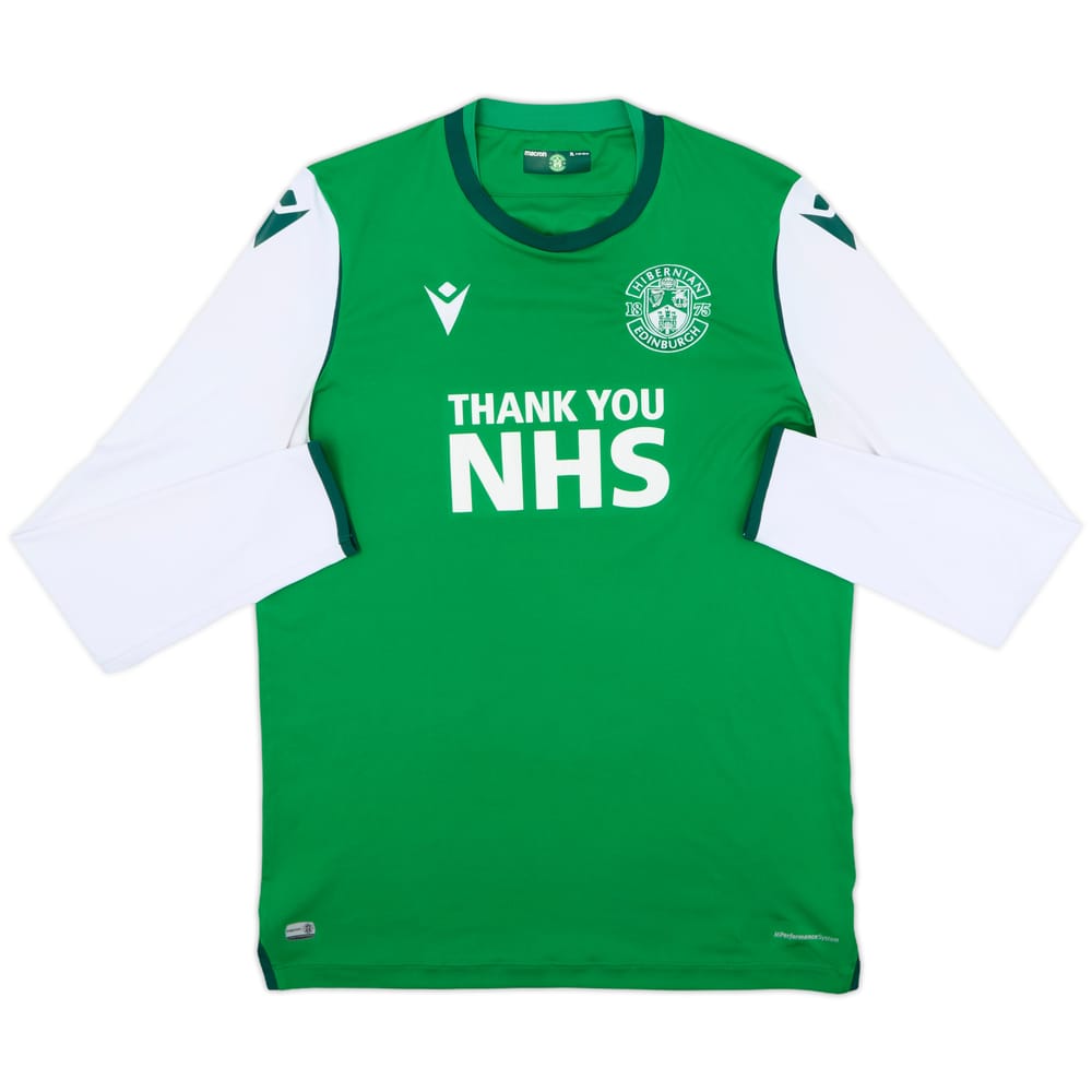 2020-21 Hibernian Home L/S Shirt - 8/10 - (XL)