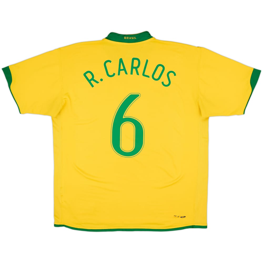 2006-08 Brazil Home Shirt R.Carlos #6 - 9/10 - (XL)