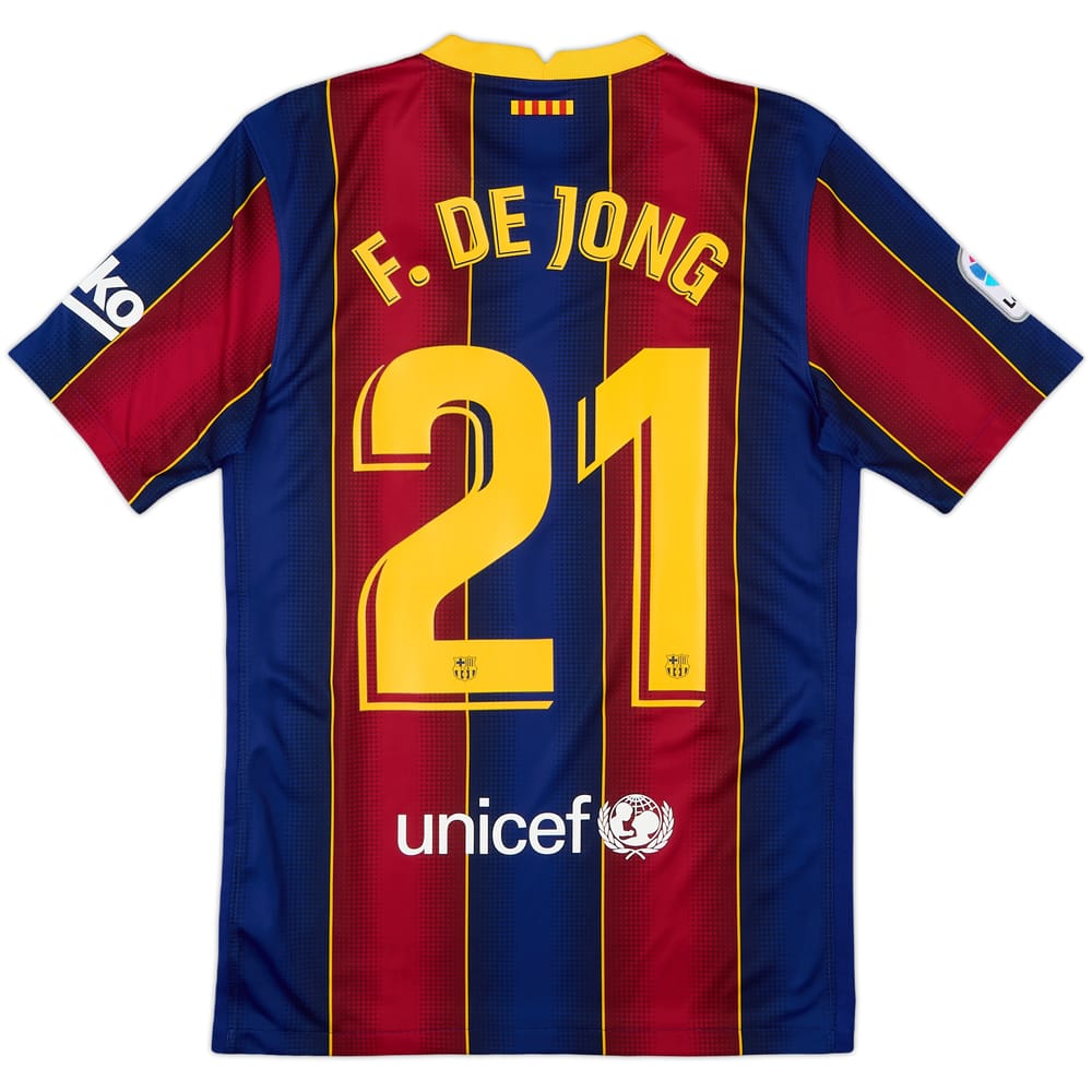 2020-21 Barcelona Home Shirt F.De Jong #21 - 10/10 - (S)