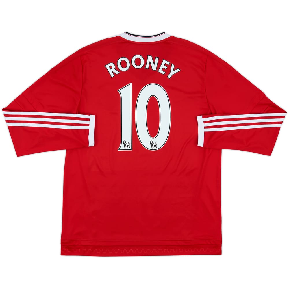 2015-16 Manchester United Home L/S Shirt Rooney #10 - 8/10 - (L)