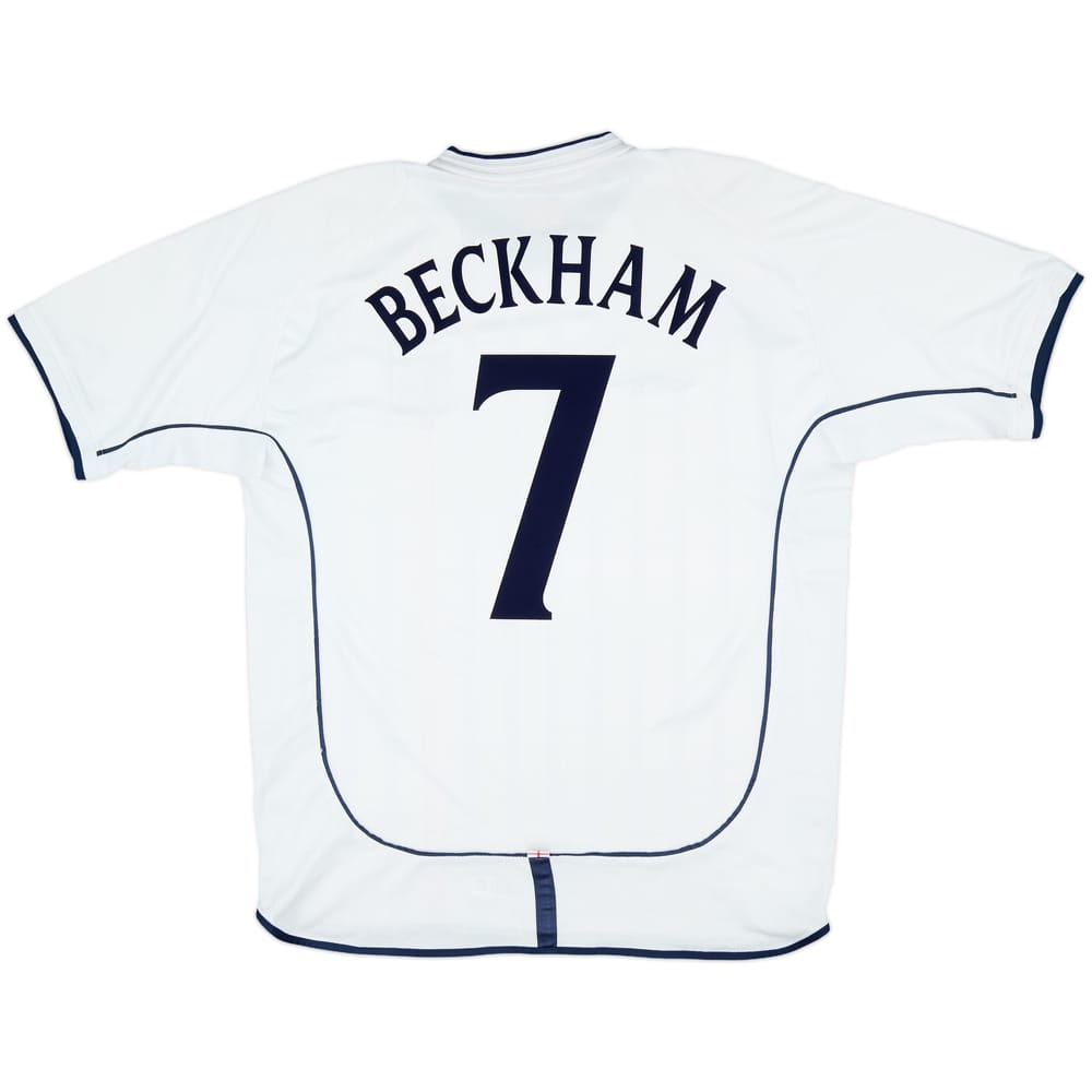 2001-03 England Home Shirt Beckham #7 - 8/10 - (XL)