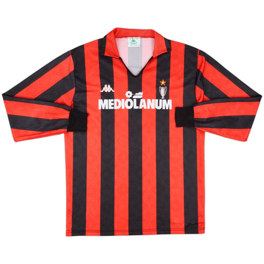 1989-90 AC Milan Match Issue Home L/S Shirt #4