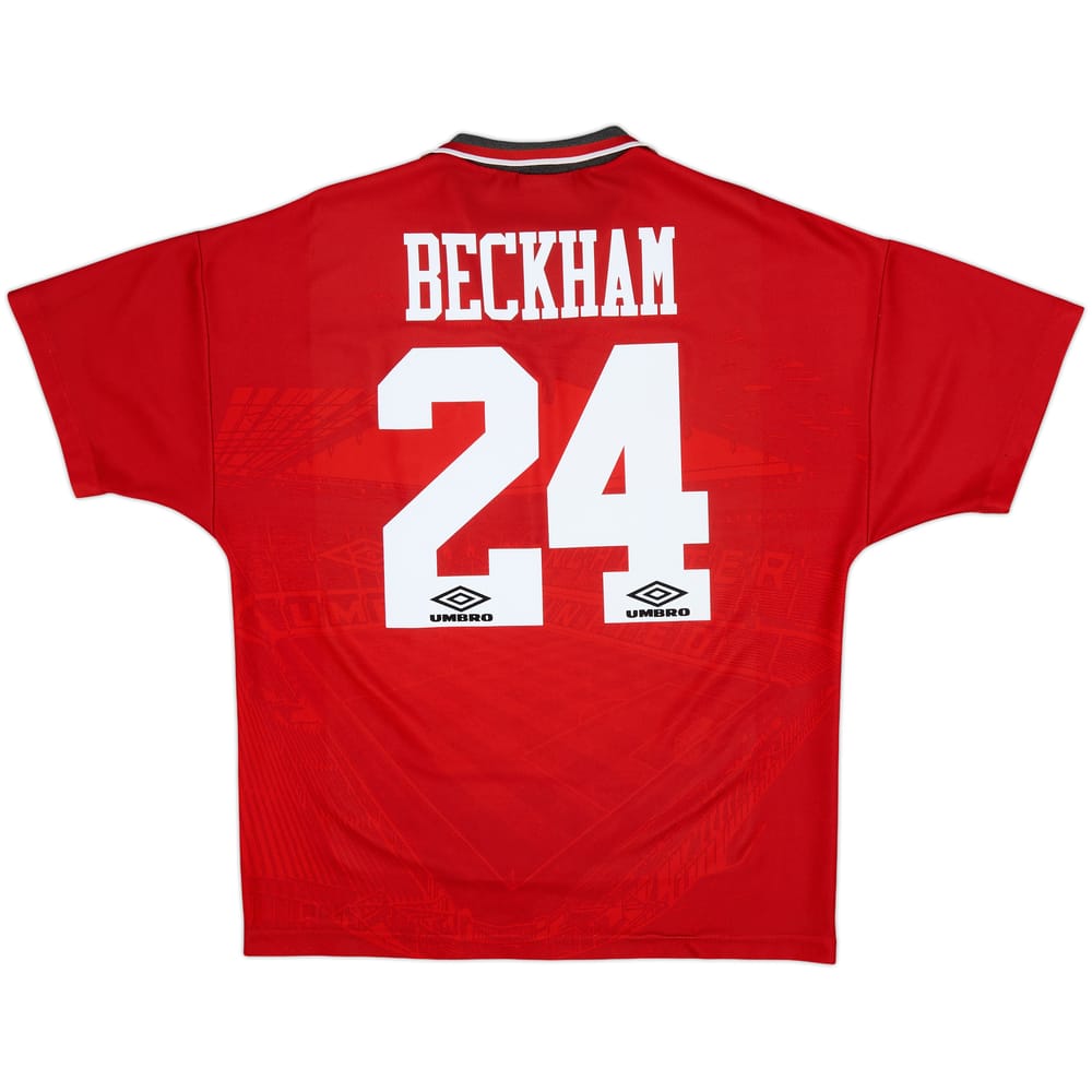 1994-96 Manchester United Home Shirt Beckham #24 - 8/10 - (L)