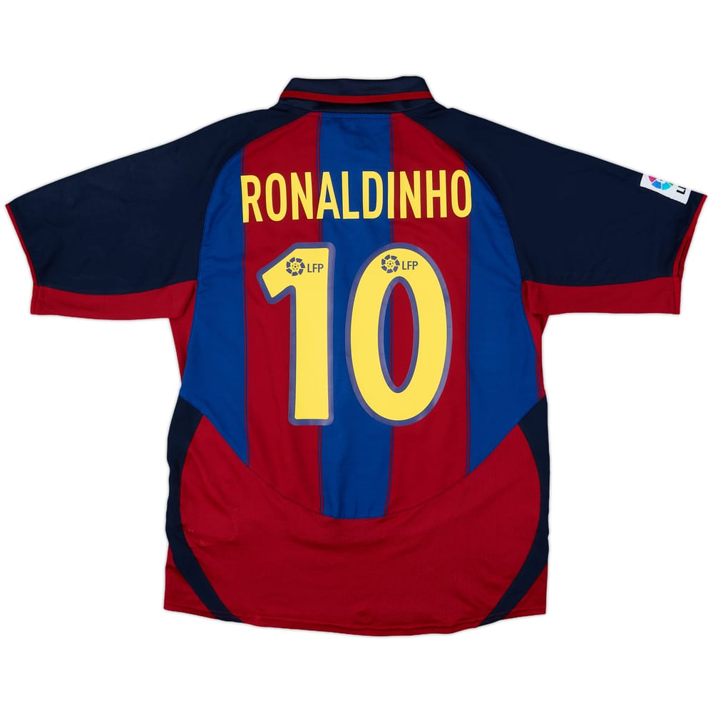 2003-04 Barcelona Home Shirt Ronaldinho #10 - 8/10 - (M)