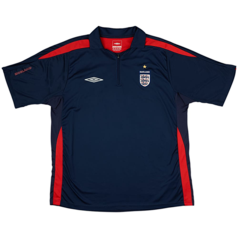 2003-04 England Umbro 1/4 Zip Polo Shirt - 6/10 - (XL)