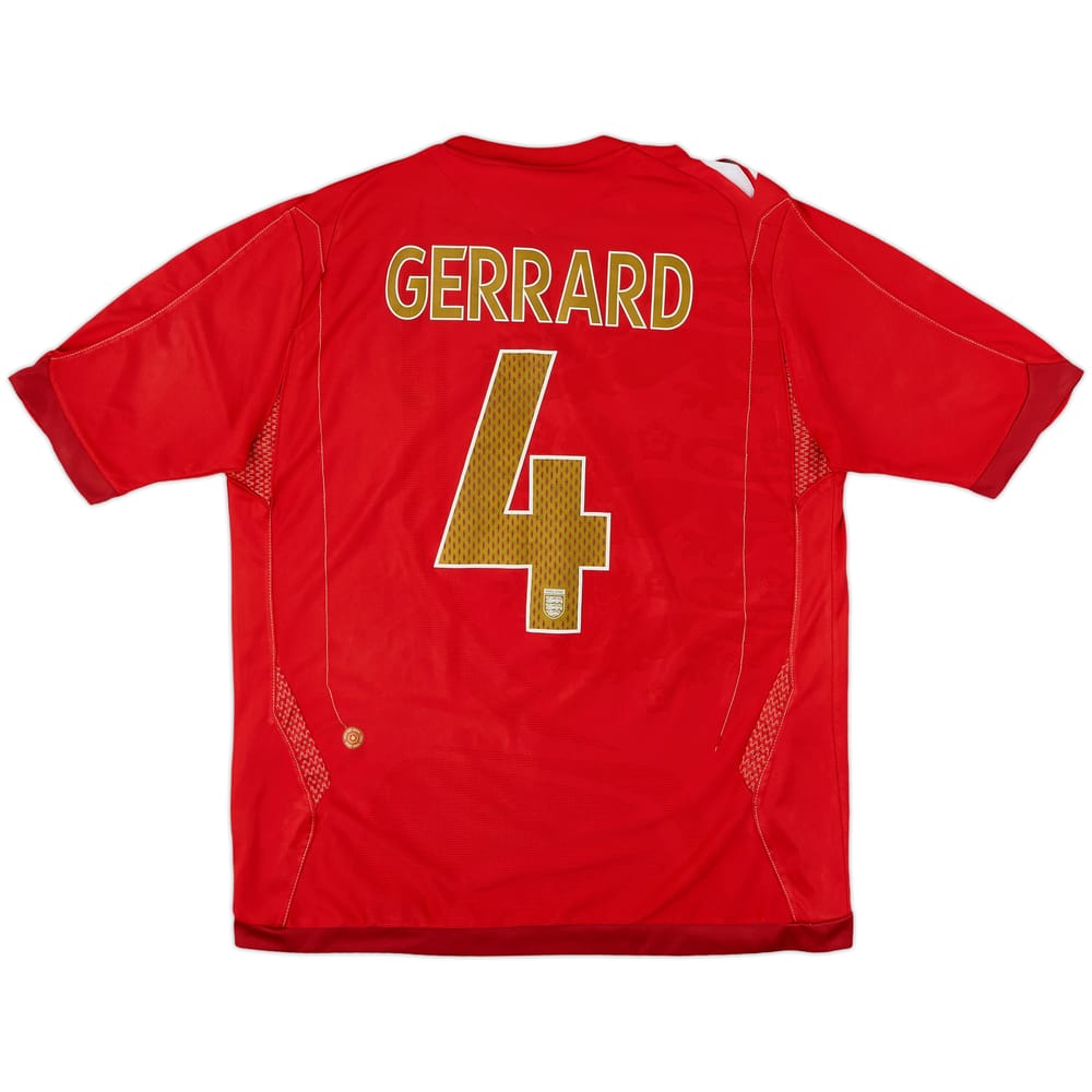 2006-08 England Away Shirt Gerrard #4 - 7/10 - (L)